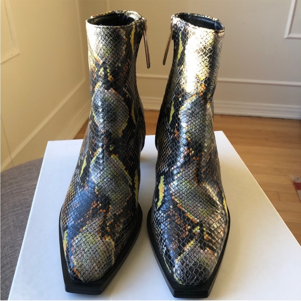 Brand New Reike Nen Ankle Boots - Python Embossed Leather, Oval Heel - 36 - Picture 3 of 5